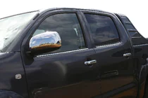 Toyota Hilux 2006-2015 гг. Молдинги на стекла (4 шт, нержавейка) фото 1