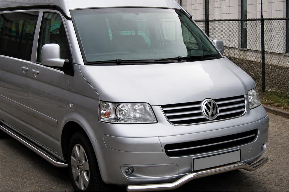 Volkswagen T5 Multivan 2003–2010 гг. Передняя защита Wave (нержавейка) Image