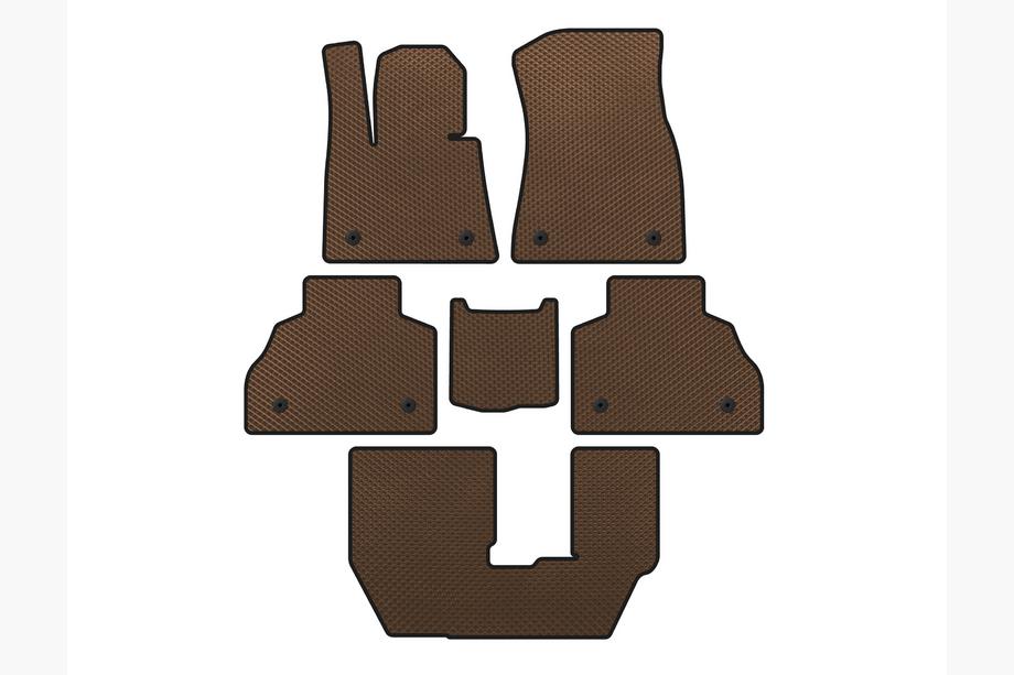 BMW X7 G07 2019- гг. Коврики EVA (3 ряда, Коричневые) Image
