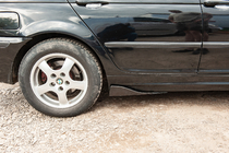 Универсальные накладки на боковые пороги Flap Тип-B (2 шт, черный глянец, ABS-пластик) фото 3