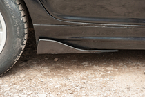 Универсальные накладки на боковые пороги Flap Тип-B (2 шт, черный глянец, ABS-пластик) фото 1