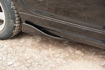 Универсальные накладки на боковые пороги Flap Тип-B (2 шт, черный глянец, ABS-пластик) фото 2