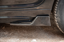 Универсальные накладки на боковые пороги Flap Тип-D (2 шт, черный глянец, ABS-пластик) фото 1