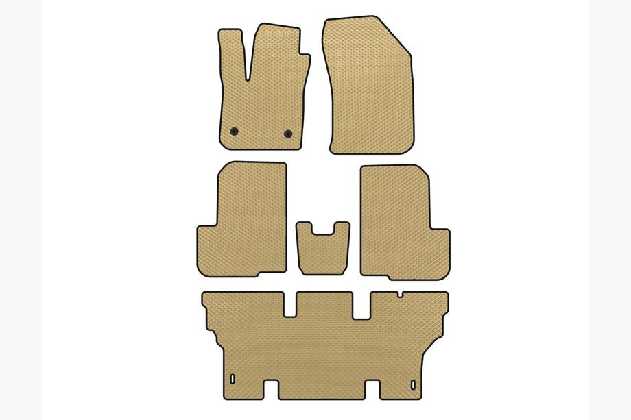 Dacia Lodgy 2012-2022 гг. Коврики EVA (3 ряда, 7-местный, Бежевые) Image