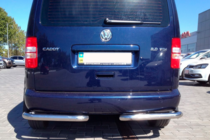 Volkswagen Caddy 2010-2015 гг. Задние уголки AK003 (2 шт., нержавейка) фото 4
