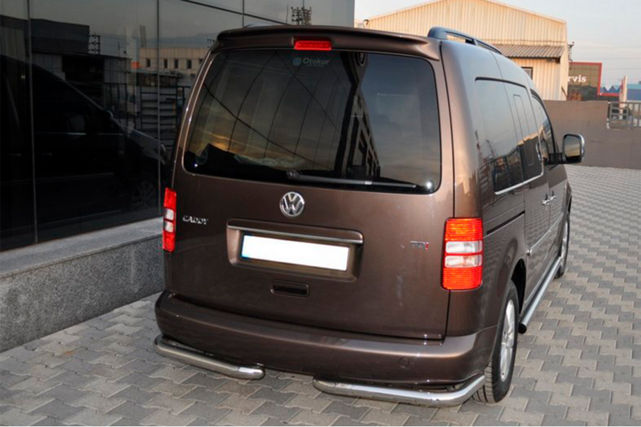 Volkswagen Caddy 2010-2015 гг. Задние уголки AK003 (2 шт., нержавейка) Image