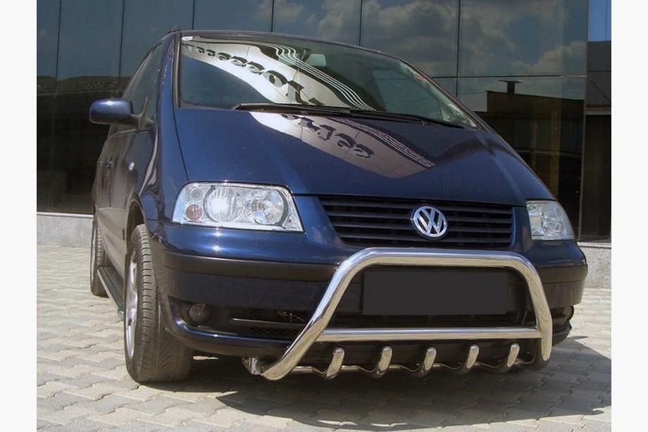 Volkswagen Sharan 1995-2010 гг. Кенгурятник WT003 (нержавейка) 60 мм Image