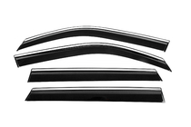 Renault Duster 2024- гг. Ветровики с хромированным молдингом (4 шт, Niken) фото 2