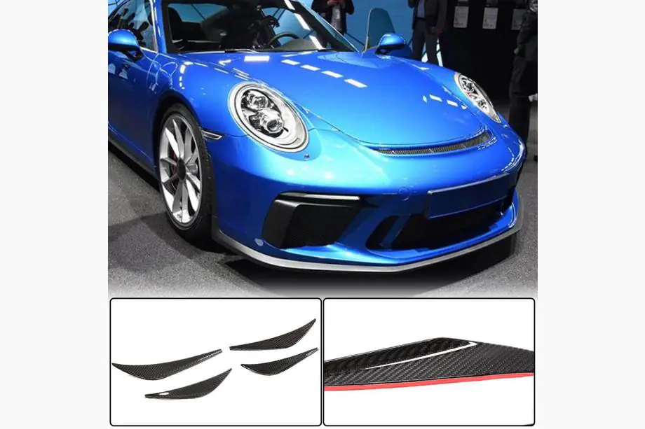 Porsche 911 (991) 2011–2019 гг. Накладки на передний бампер V1 (для GT3 (RS) 2017-2019, Карбон) Фото 1