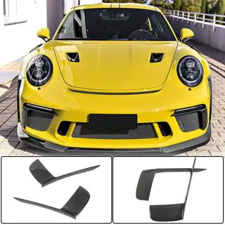 Накладки на передний бампер V2 (для GT3 (RS) 2017-2019, Карбон) фото 1