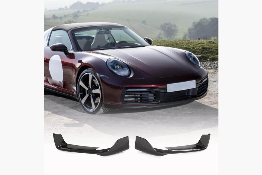 Porsche 911 (992) 2018– гг. Карбоновые флапсы на передний бампер для Carrera 4 S 4S Фото 1