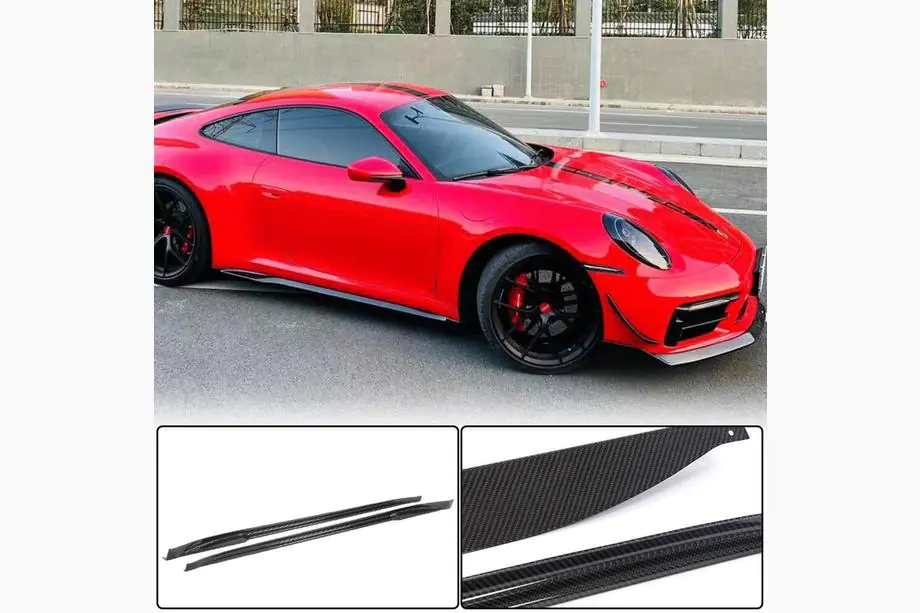Porsche 911 (992) 2018– гг. Боковые Пороги V2 (Карбон) Фото 2