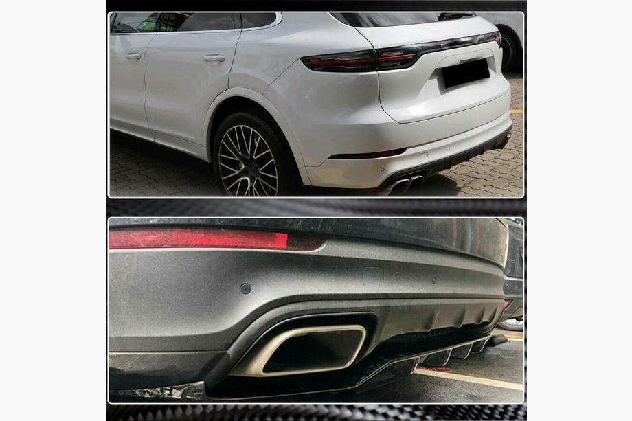 Porsche Cayenne 2018- гг. Диффузор заднего бампера (2018-2023, Карбон) Фото 6