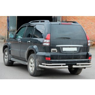 Задние двойные уголки AK003-1 (2 шт., нержавейка) Toyota Land Cruiser Prado 120 2002-2009 гг. фото 1