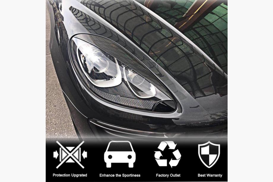 Porsche Macan 2014-2024 гг. Реснички на фары (2014-2018, Карбон) Фото 3