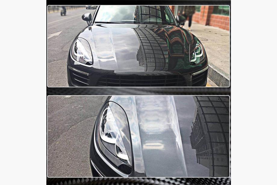 Porsche Macan 2014-2024 гг. Реснички на фары (2014-2018, Карбон) Фото 4