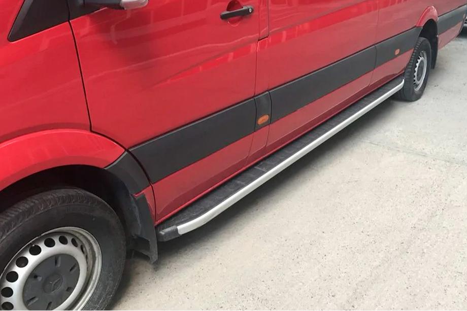 Volkswagen Crafter 2006-2016 гг. Боковые пороги Fullmond (2 шт., алюминий) Image