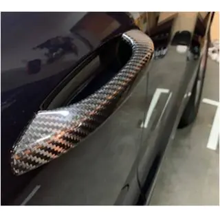 Накладки на Ручки Дверей (2018-2021, Карбон) Porsche Macan 2014-2024 гг. фото 2
