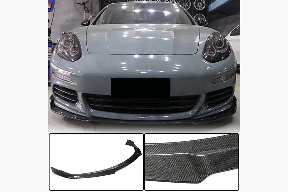 Porsche Panamera 2009-2016 гг. Передний бампер Лип-спойлер (для Base 2013-2016, Карбон) Image