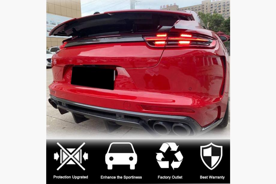 Porsche Panamera 2016-2023 гг. Диффузор заднего бампера (2016-2020, Карбон) Фото 3