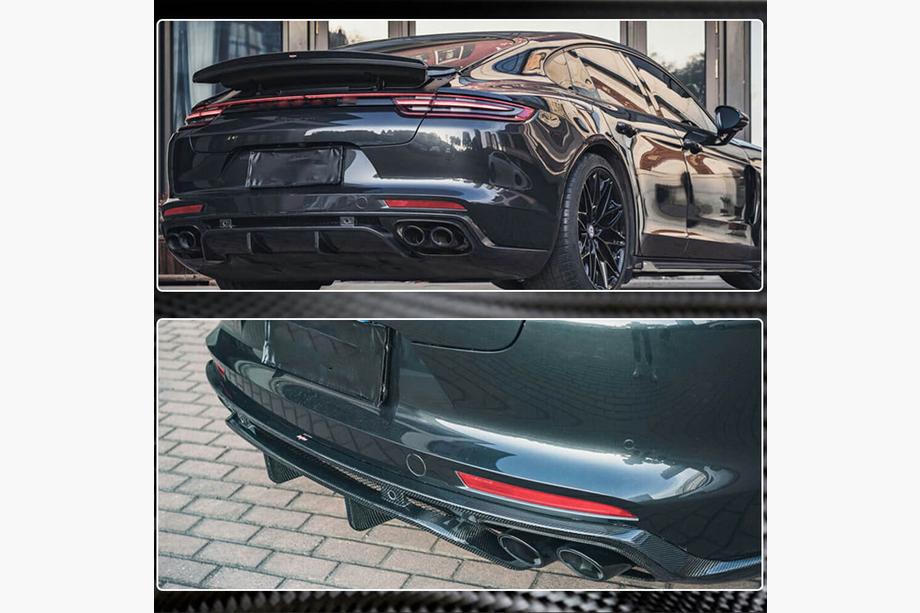 Porsche Panamera 2016-2023 гг. Диффузор заднего бампера (2016-2020, Карбон) Фото 5