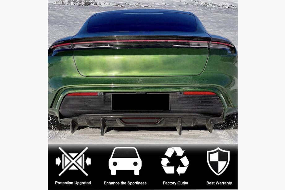 Porsche Taycan 2019- гг. Диффузор заднего бампера (2019-2024 Base SD, Карбон) Фото 3