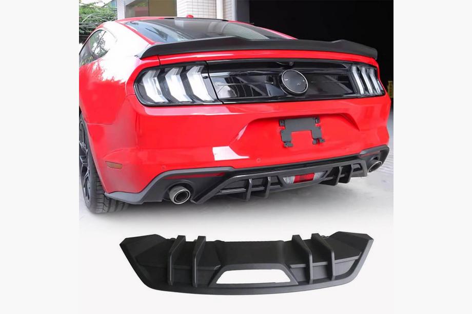 Ford Mustang 2015-2023 гг. Диффузор заднего бампера (2018-2023, Пластик) Image