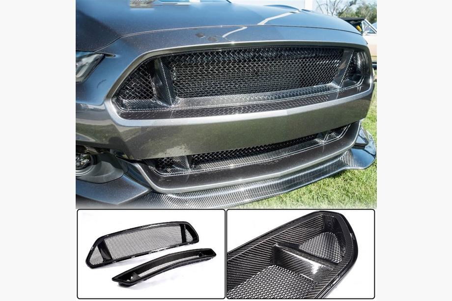 Ford Mustang 2015-2023 гг. Решетка радиатора (2015-2017, Карбон) Image