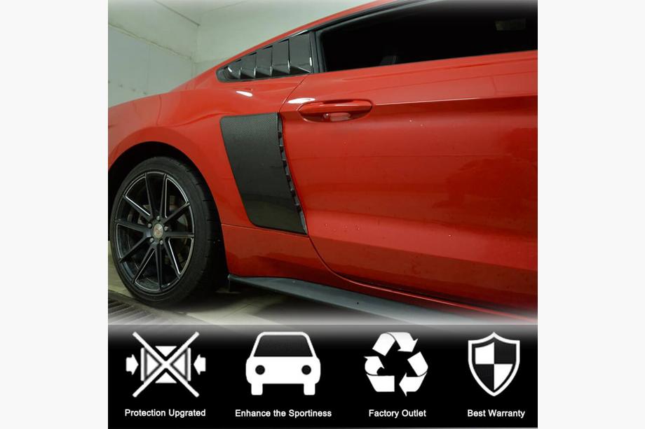 Ford Mustang 2015-2023 гг. Накладки на задние крылья (2015-2017, Карбон) Фото 3