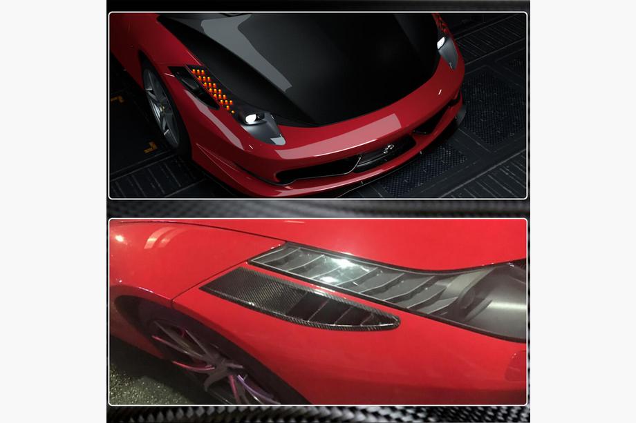 Ferrari 458 Italia 2009-2015 гг. Накладки на Передний Бампер V1 (2011-2013, Карбон) Фото 3
