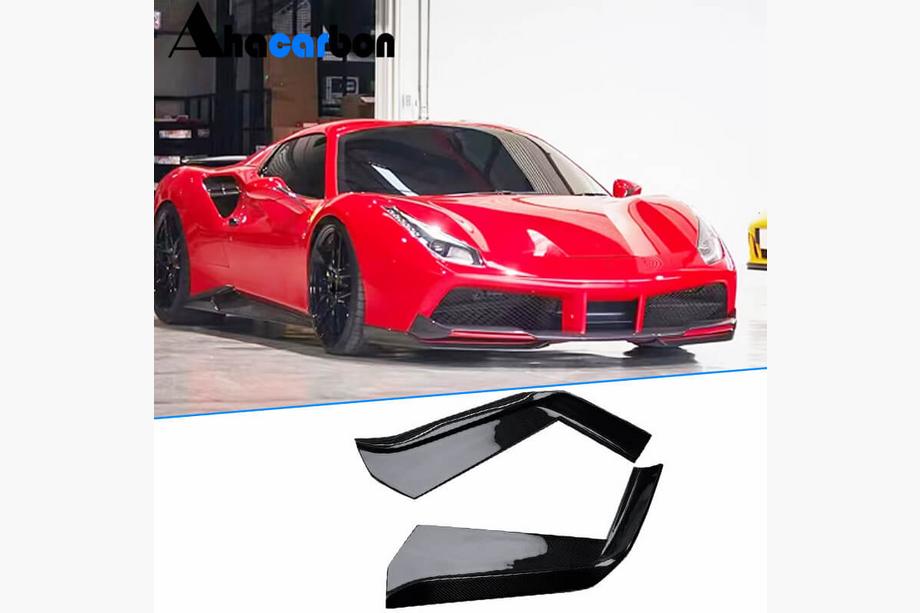 Ferrari 488 GTB 2015-2019 гг. Карбоновые Флапсы Переднего Бампера (2015-2019) Фото 1