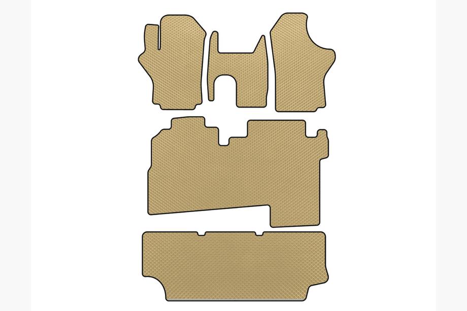 Hyundai H200, H1, Starex 1998-2007 гг. Коврики EVA (2004-2007, 3 ряда, 8-местный, Бежевые) Image