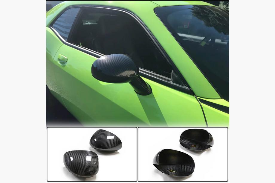 Dodge Challenger 2008-2023 гг. Накладки на Зеркала (Карбон) Image