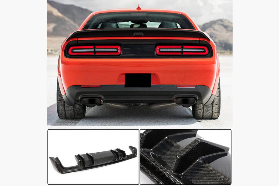 Dodge Challenger 2008-2023 гг. Диффузор заднего бампера (2015-2023, Карбон) Фото 1