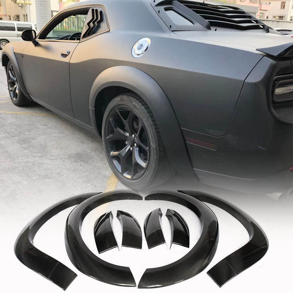 Накладки на арки (2015-2019, Карбон) для Dodge Challenger рр - фото 1