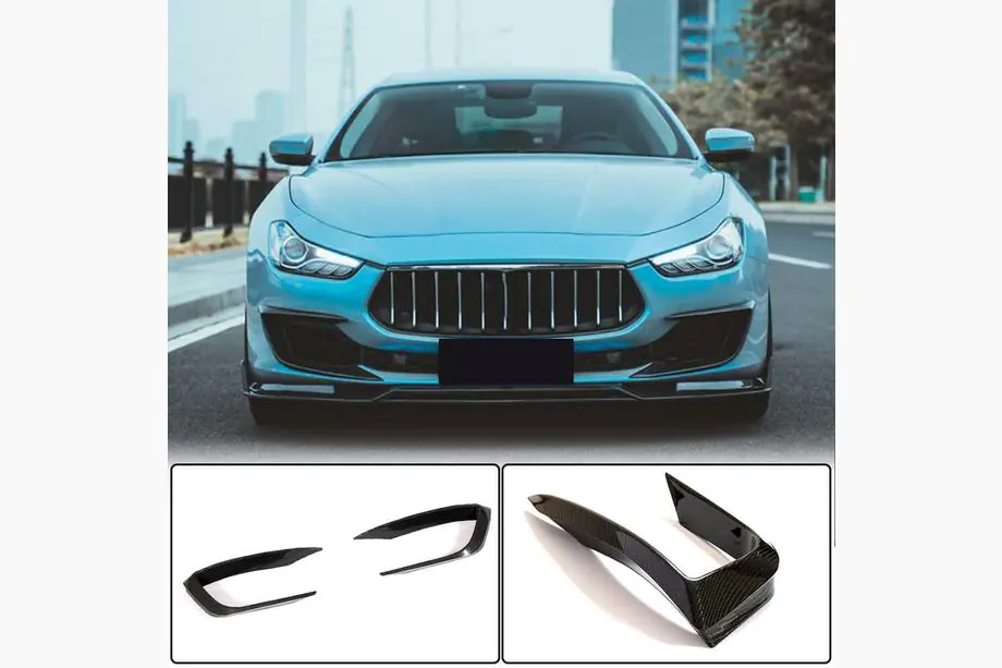 Maserati Ghibli 2013-2023 гг. Карбоновые Накладки на Передний Бампер (для Base 2018-2020) Фото 1