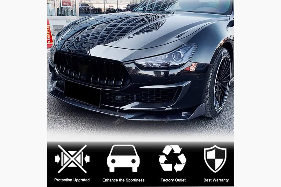 Maserati Ghibli 2013-2023 гг. Карбоновые Накладки на Передний Бампер (для Base 2018-2020) Фото 3