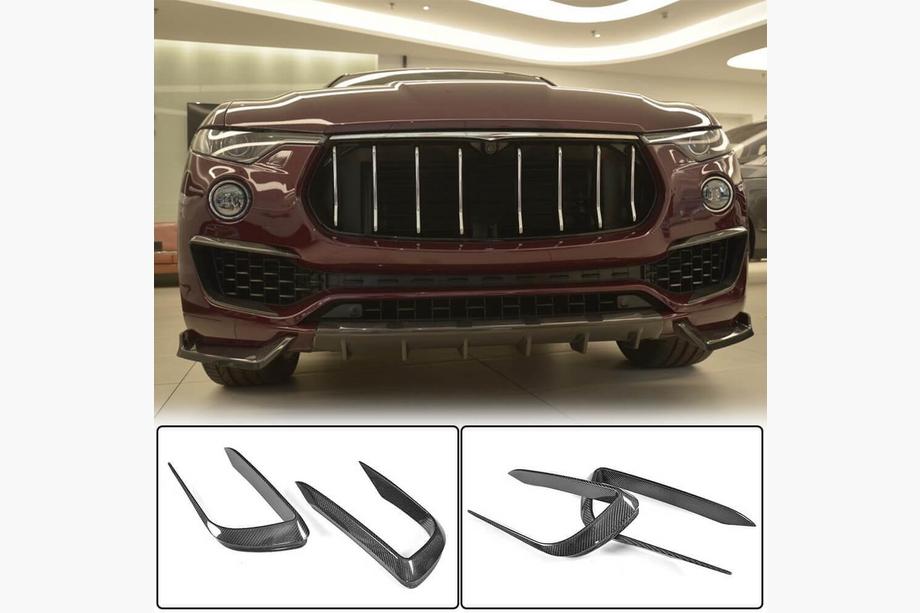 Maserati Levante 2016- гг. Карбоновые накладки на передний бампер (для Base/S) Фото 1