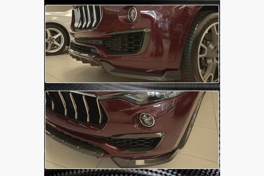 Maserati Levante 2016- гг. Карбоновые накладки на передний бампер (для Base/S) Фото 4