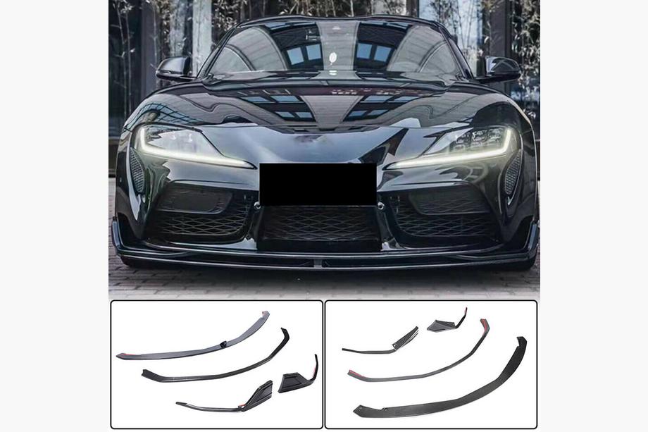 Toyota Supra 2019- гг. Накладка на передний бампер Lip V2 (Карбон) Фото 7