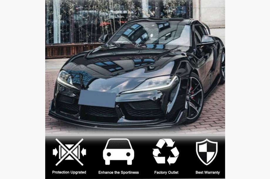 Toyota Supra 2019- гг. Накладка на передний бампер Lip V2 (Карбон) Фото 8