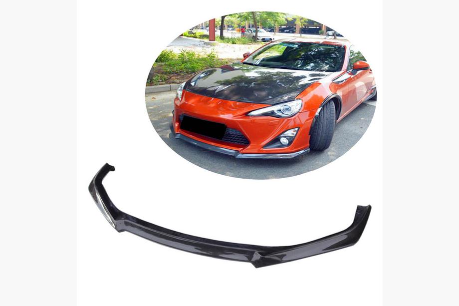 Toyota GT86 2011- гг. Накладка на передний бампер Lip V1 (Карбон) Фото 1
