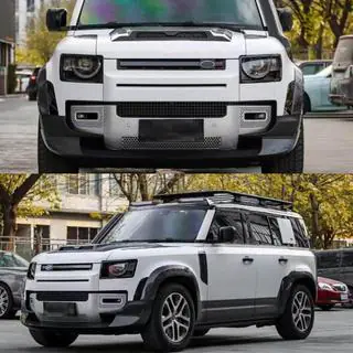 Передний Бампер Лип Спойлер (Карбон) Land Rover Defender 2019- гг. фото 2