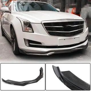 Накладка на Передний Бампер Lip (для Base, Карбон) Cadillac ATS 2012-2019 гг. фото 1