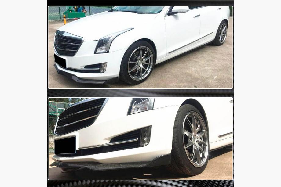 Cadillac ATS 2012-2019 гг. Накладка на Передний Бампер Lip (для Base, Карбон) Фото 4