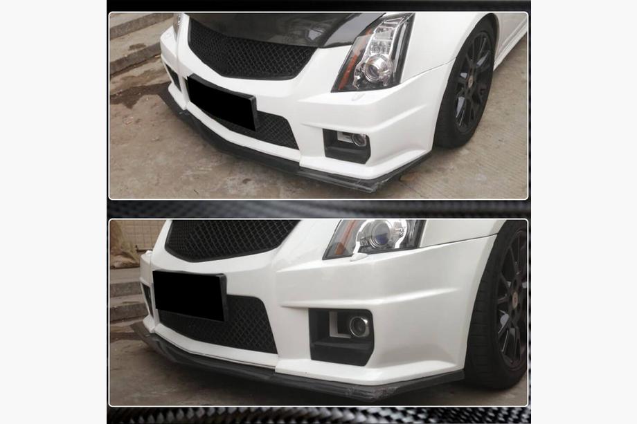 Cadillac CTS 2007-2014 гг. Накладка на передний бампер Lip V1 (для CTS V Coupe, Карбон) Фото 3