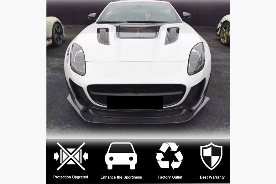 Jaguar F-Type 2013-2024 гг. Накладка на передний бампер Lip (для Base 2017-2019, Карбон) Фото 3