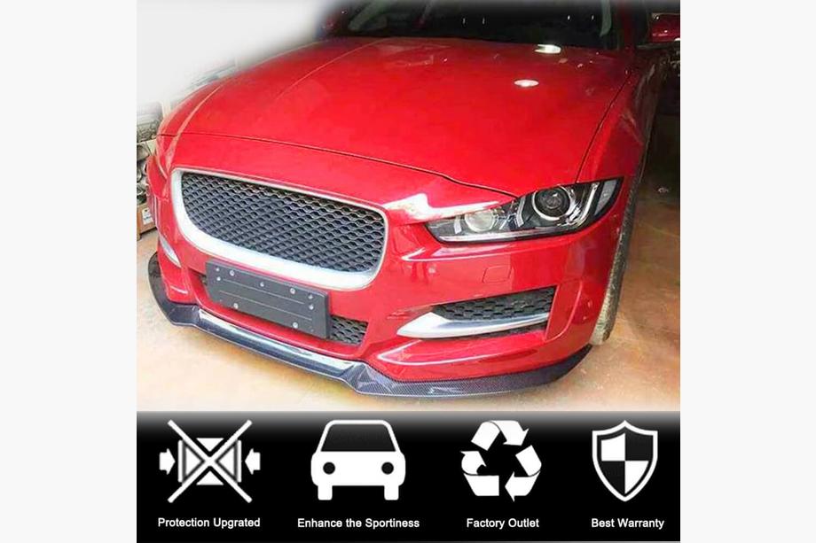 Jaguar XE 2016- гг. Накладка на Передний Бампер Lip (2015-2019, Карбон) Фото 3