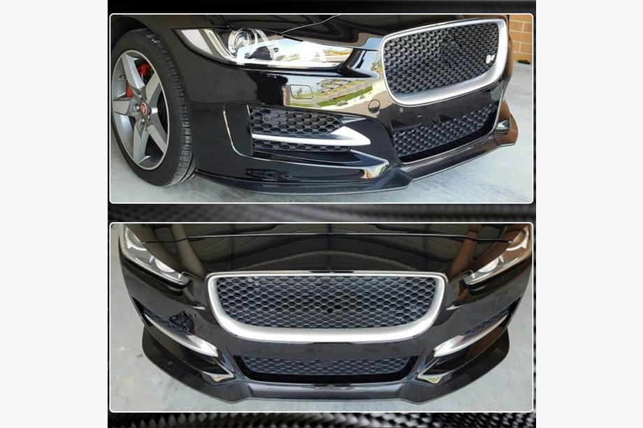 Jaguar XE 2016- гг. Накладка на Передний Бампер Lip (2015-2019, Карбон) Фото 5