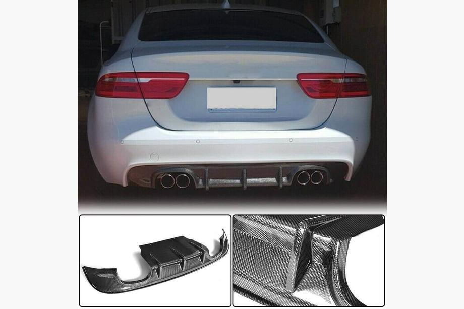 Jaguar XE 2016- гг. Диффузор заднего бампера V1 (2015-2019, Карбон) Фото 1